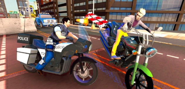 警察骑车追捕游戏